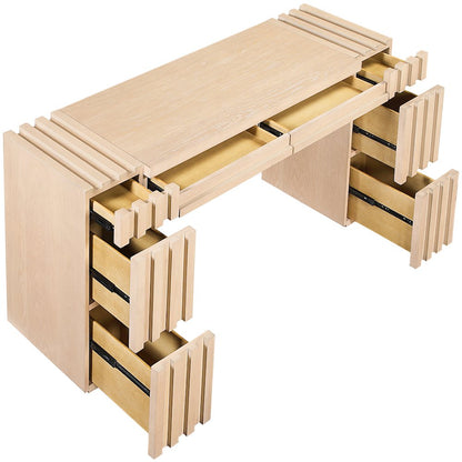 Stanton Natural Oak Veneer And Solid Wood Console Table