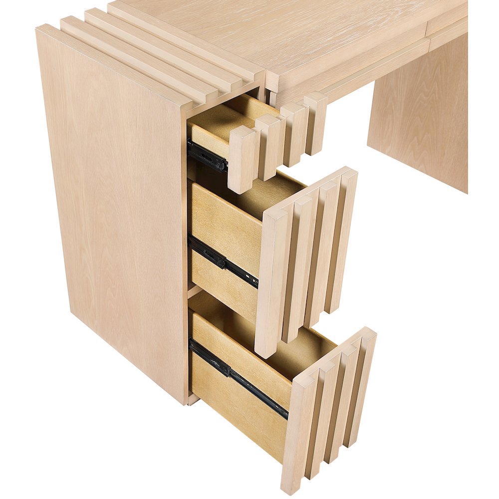 Stanton Natural Oak Veneer And Solid Wood Console Table