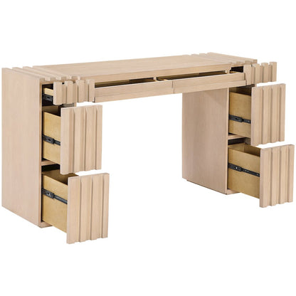 Stanton Natural Oak Veneer And Solid Wood Console Table