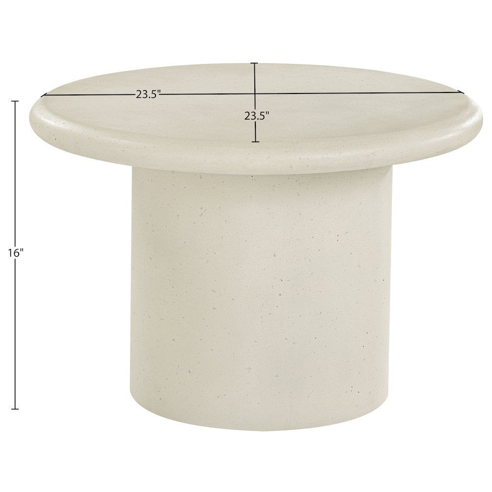 Emara Cream Concrete And Fiberglass Indoor / Outdoor Coffee Table