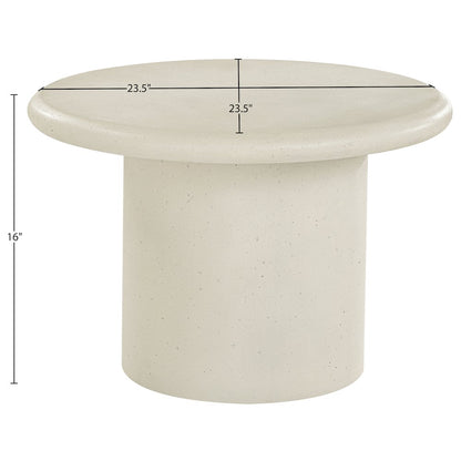 Emara Cream Concrete And Fiberglass Indoor / Outdoor Coffee Table