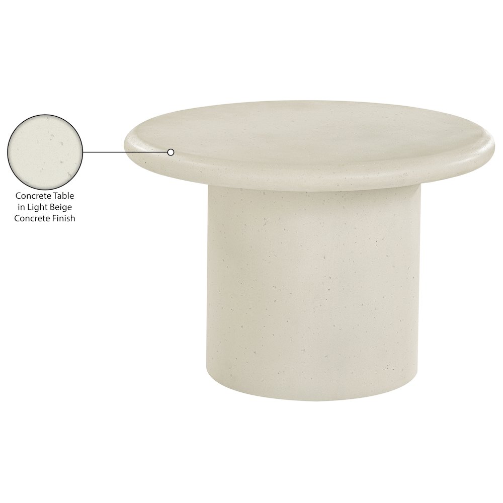 Emara Cream Concrete And Fiberglass Indoor / Outdoor Coffee Table