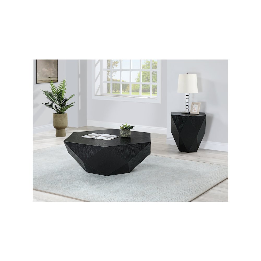 Diamante Black End Table