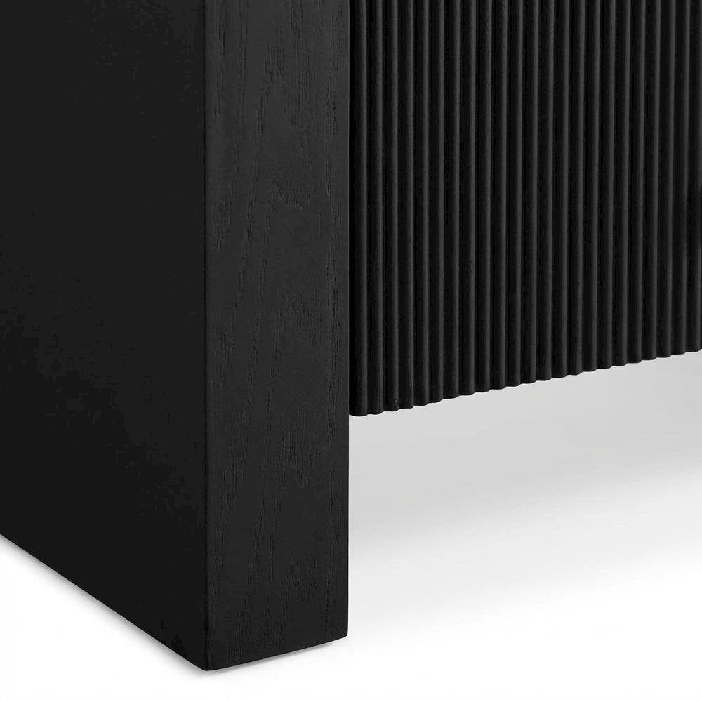 Contemporary Black Nightstand with Sleek Finish and Compact Design