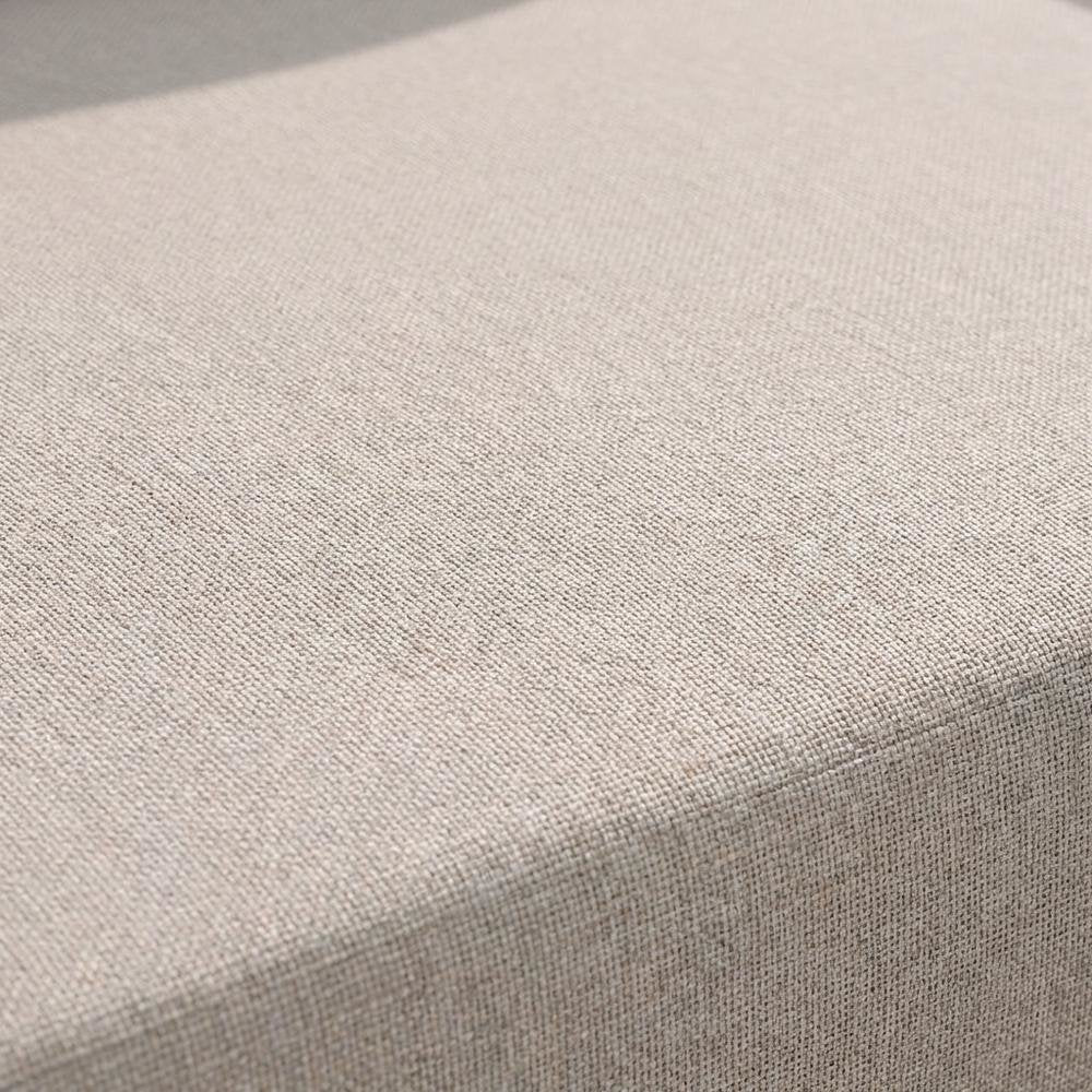 Gray Fabric Outdoor Loveseat With Cushioned Seating And Teak Finish