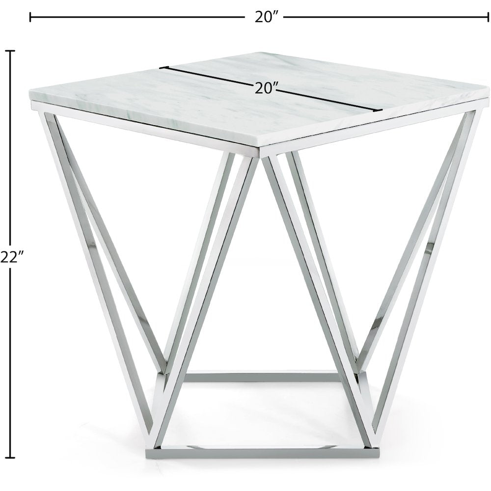 Skyler Chrome End Table