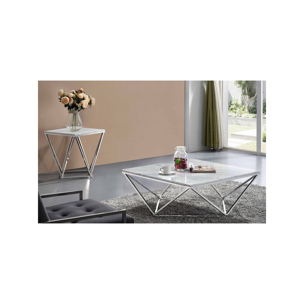 Skyler Chrome End Table
