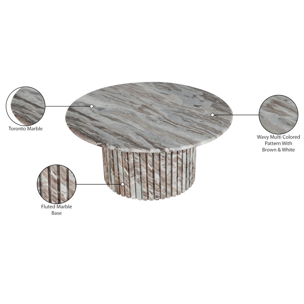 Genoa Brown Marble Coffee Table