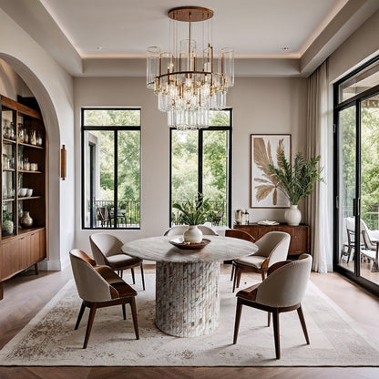 Genoa 48" Brown Marble Dining Table