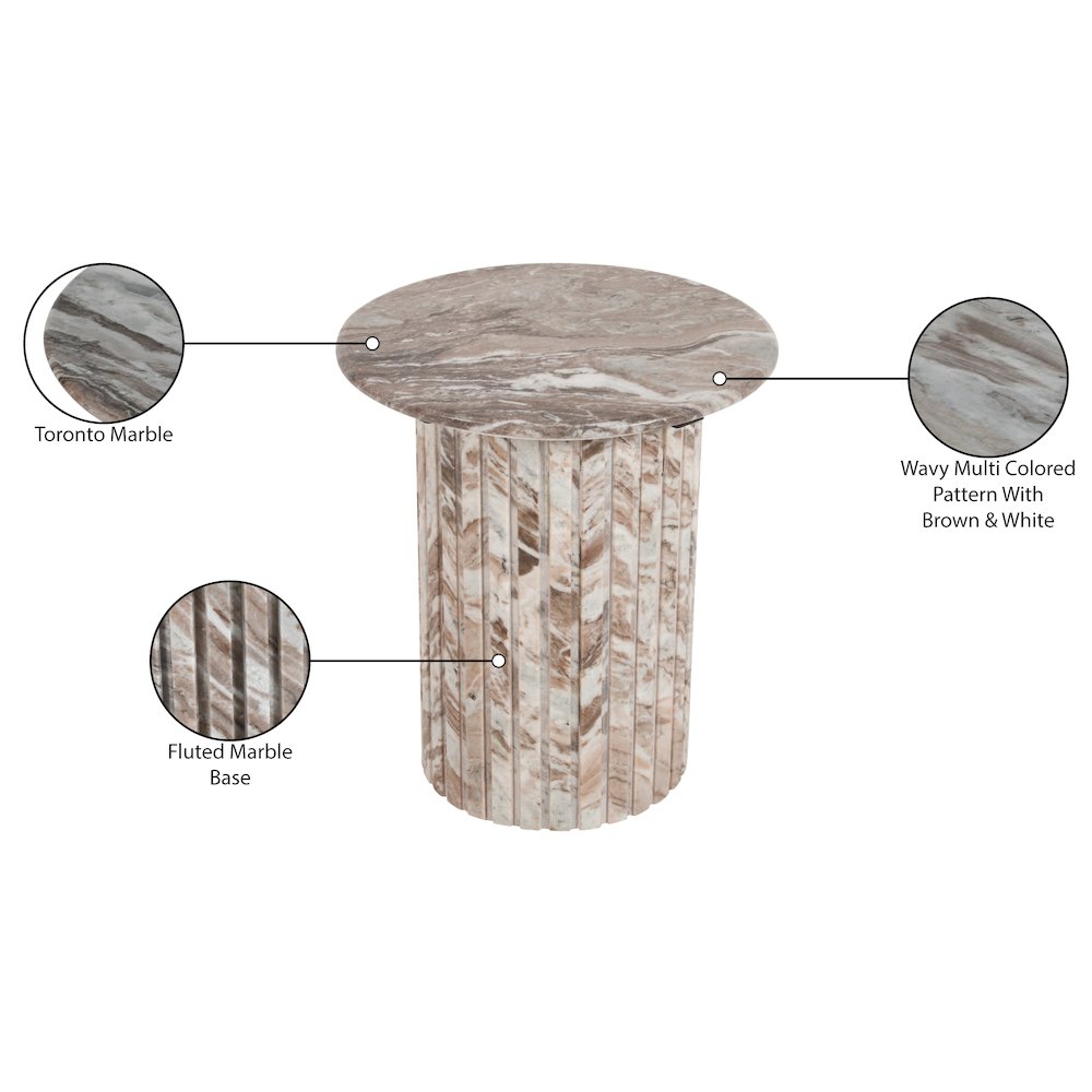 Genoa Brown Marble End Table