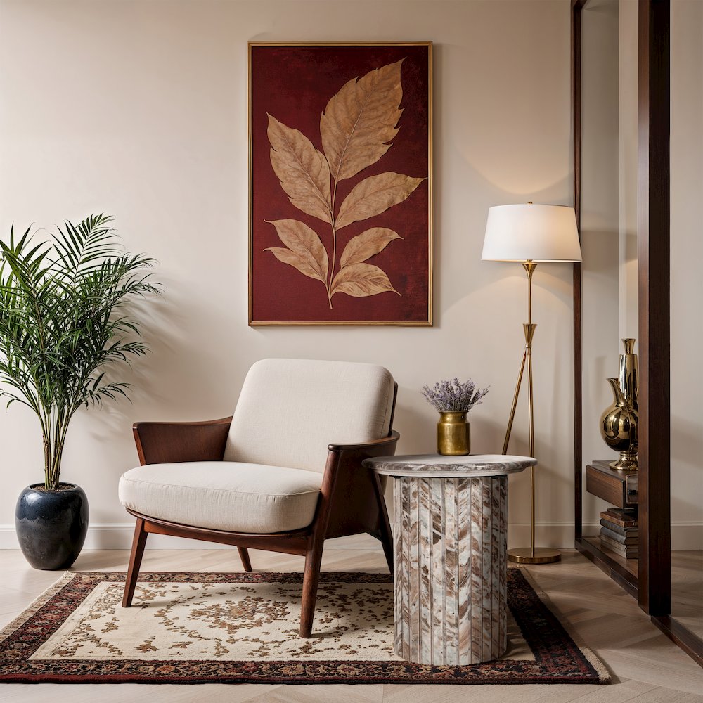 Genoa Brown Marble End Table