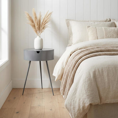 Grey Contemporary Nightstand with Sleek Finish and Versatile Design