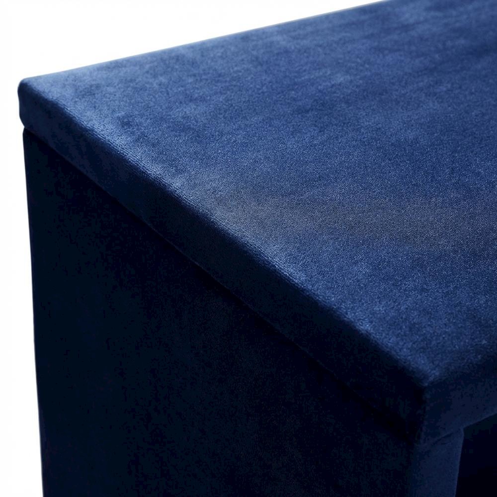 Navy Velvet Night Stand with Contemporary Style and Cozy Feel