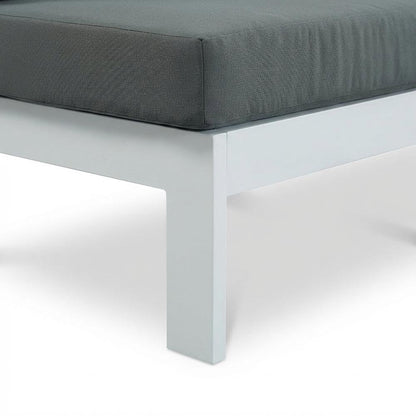 Gray Fabric Outdoor Modular Sofa With Contemporary Style And Cushioned Seats