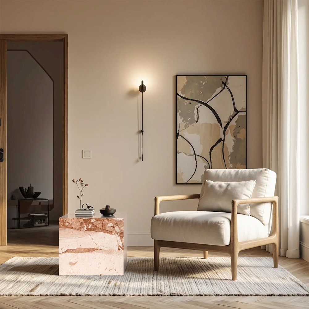 Bolzano Cream Marble End Table