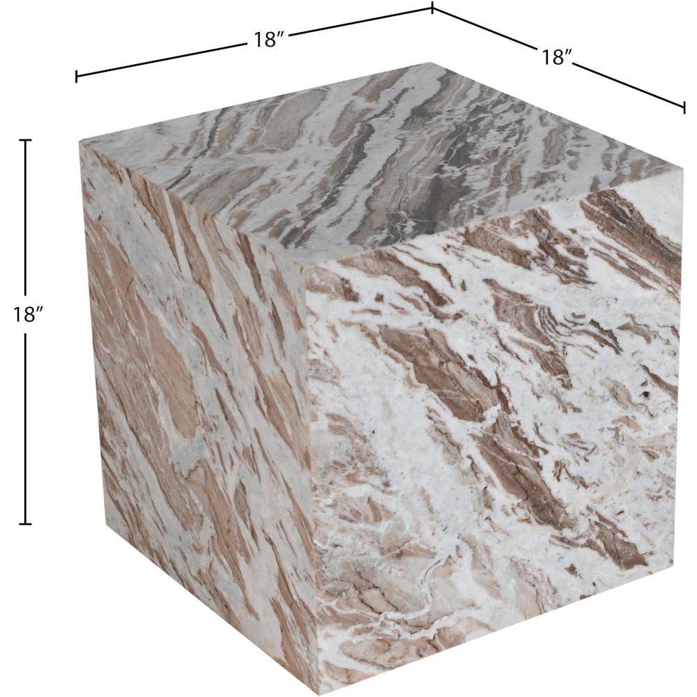 Bolzano Brown Marble End Table