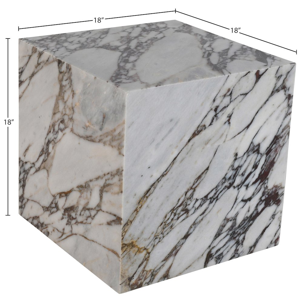 Bolzano White Marble End Table