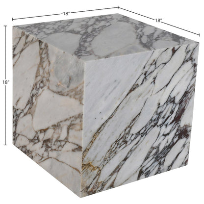 Bolzano White Marble End Table