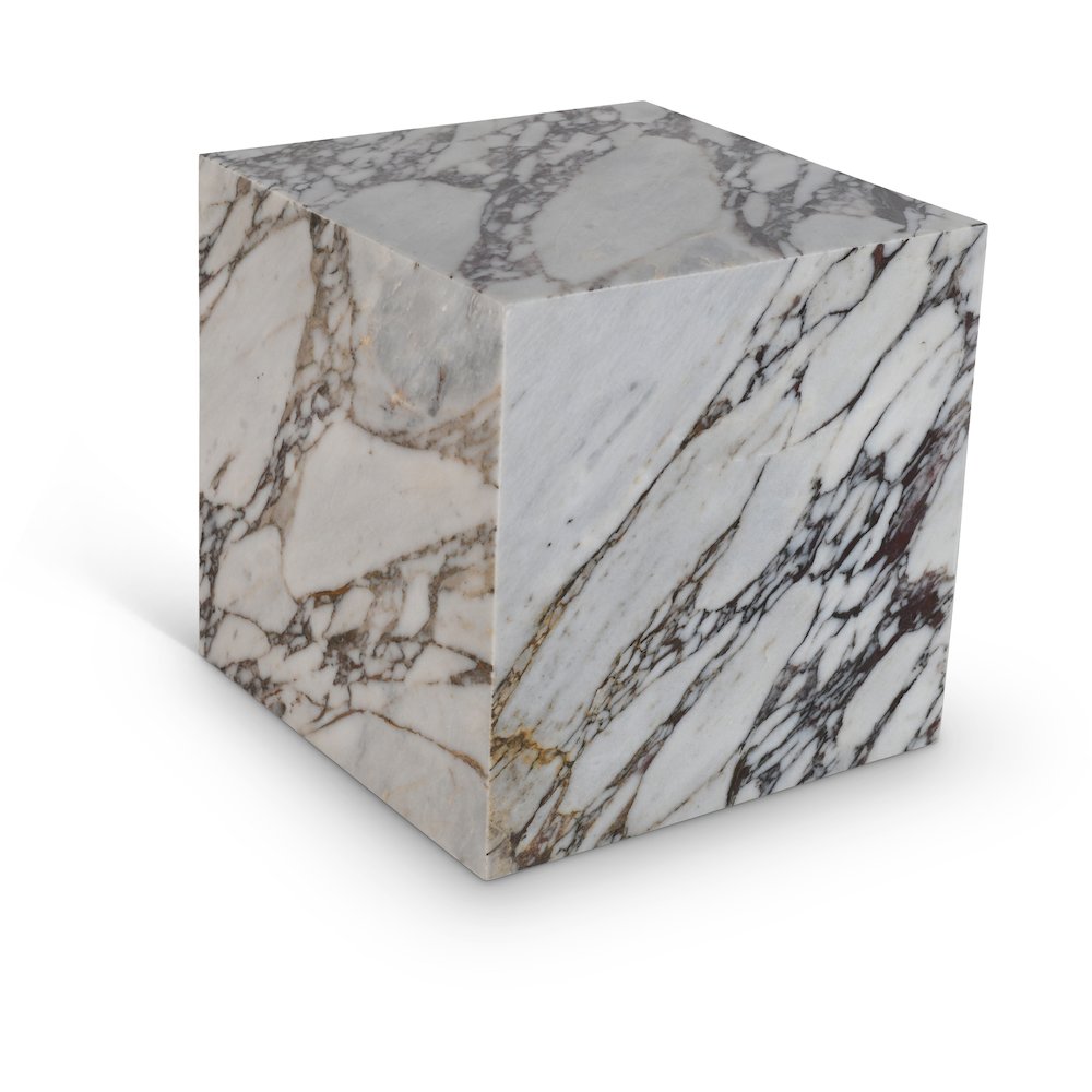 Bolzano White Marble End Table