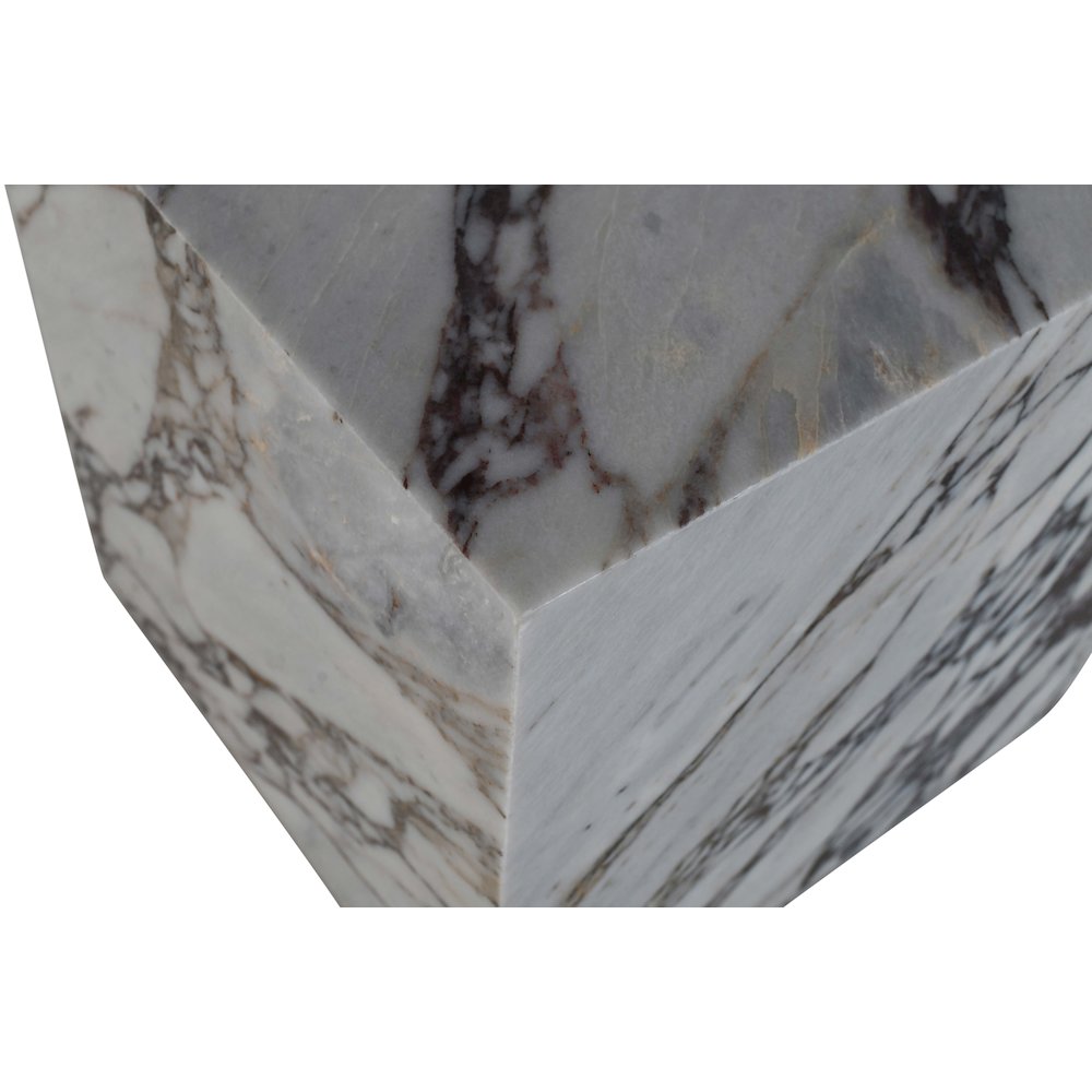 Bolzano White Marble End Table
