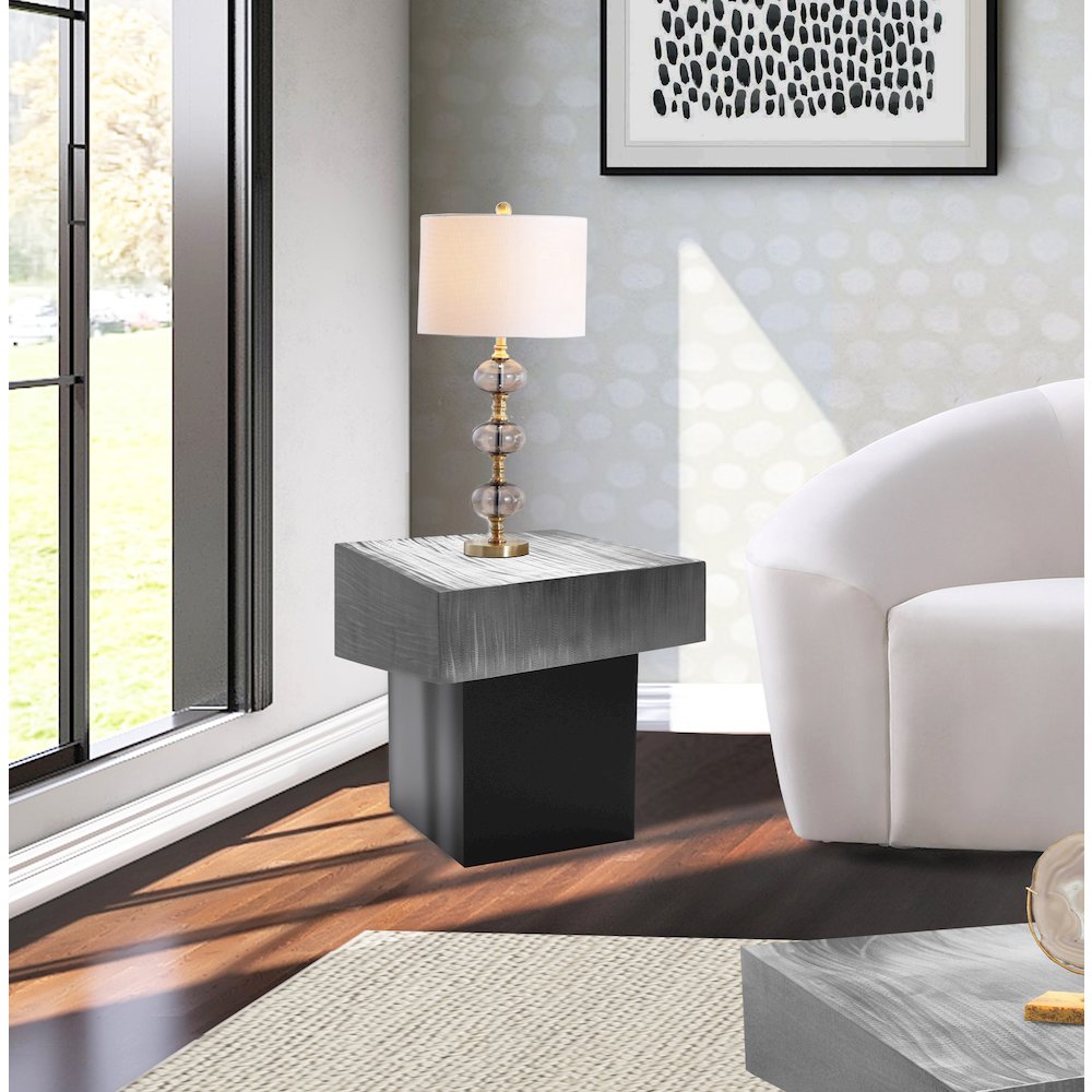 Palladium Silver End Table