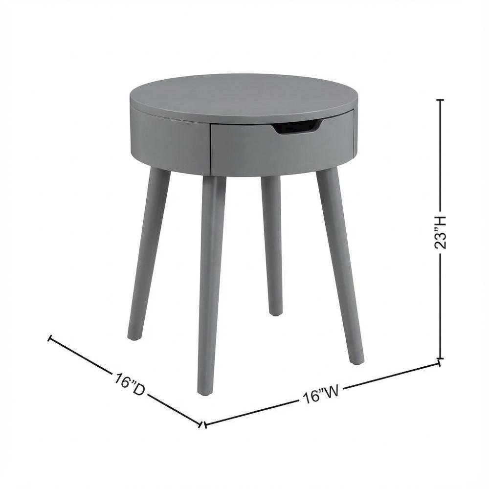Grey Contemporary Nightstand with Sleek Finish and Versatile Design