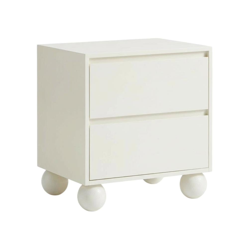 Cream Art Deco Nightstand with Elegant Finish and Modern Design
