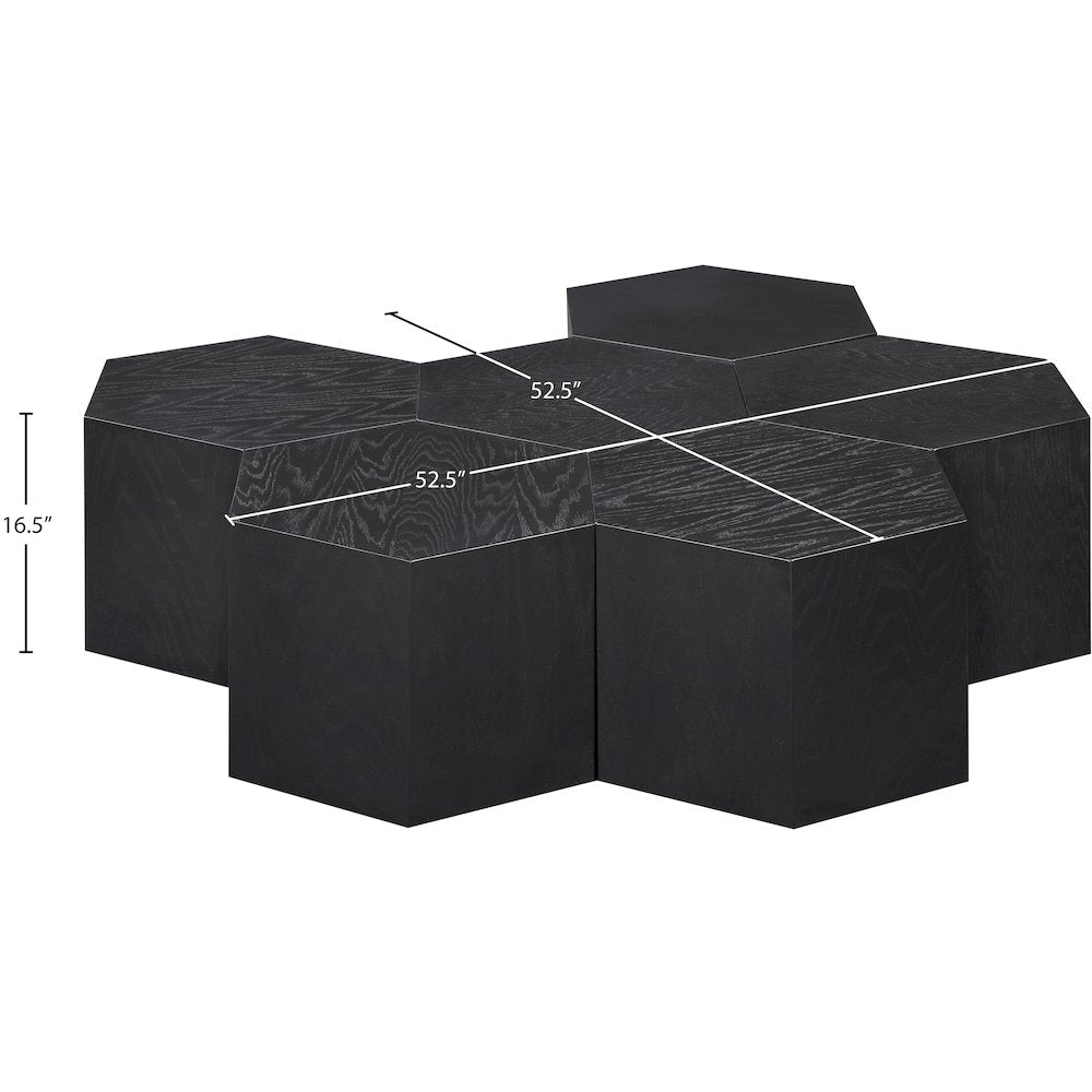 Eternal Black Oak Wood 7pc. Modular Coffee Table