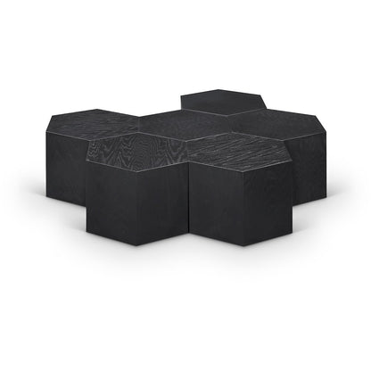 Eternal Black Oak Wood 7pc. Modular Coffee Table