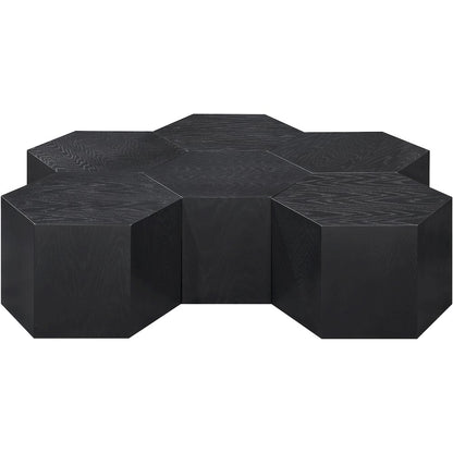 Eternal Black Oak Wood 7pc. Modular Coffee Table