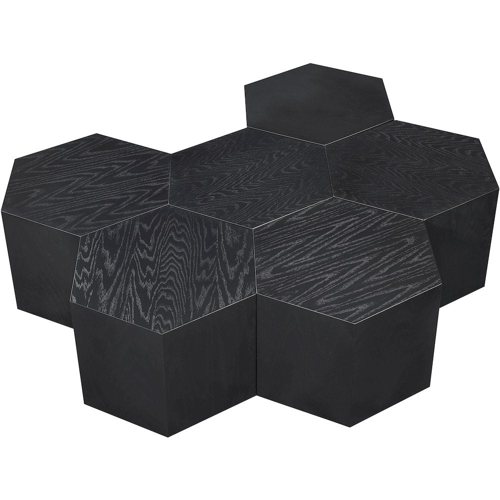 Eternal Black Oak Wood 7pc. Modular Coffee Table