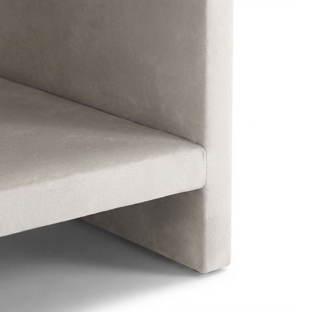 Cream Velvet Nightstand with Contemporary Style for Bedroom Furniture