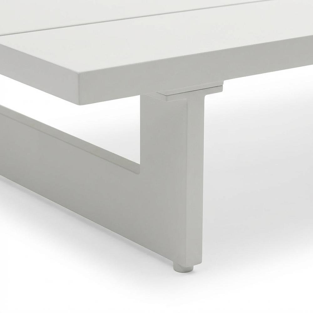 White Outdoor Patio Coffee Table With Contemporary Style And Durable Finish