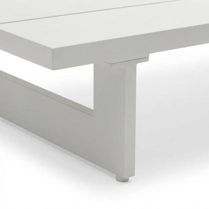 White Outdoor Patio Coffee Table With Contemporary Style And Durable Finish