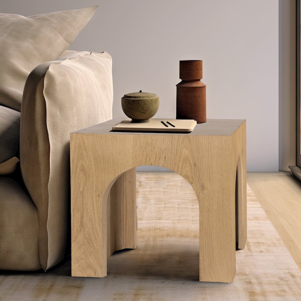 Arch Oak End Table
