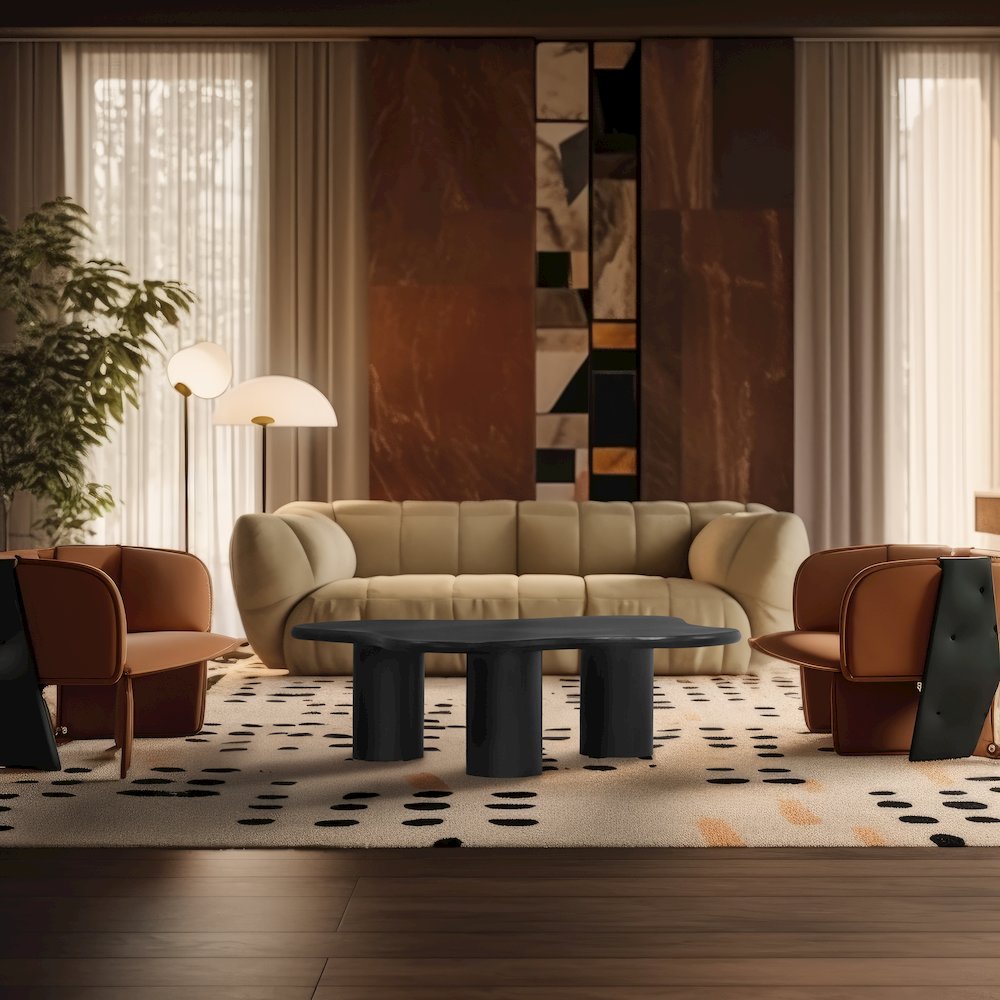 Romaine Black Coffee Table