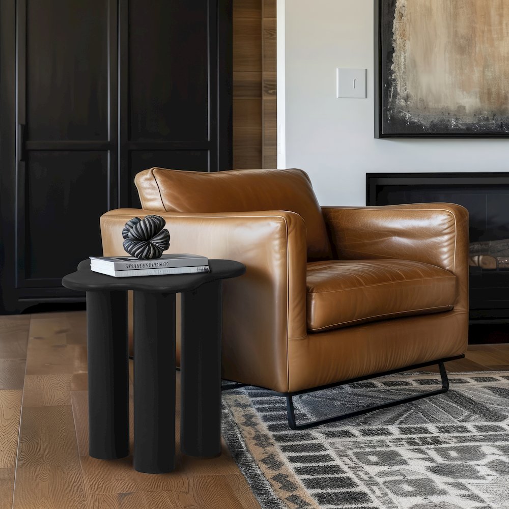 Romaine Black End Table