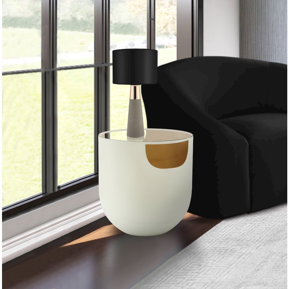 Doma Cream / Gold End Table