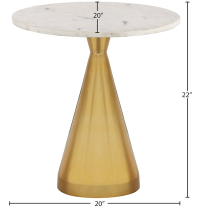 Emery White Marble End Table