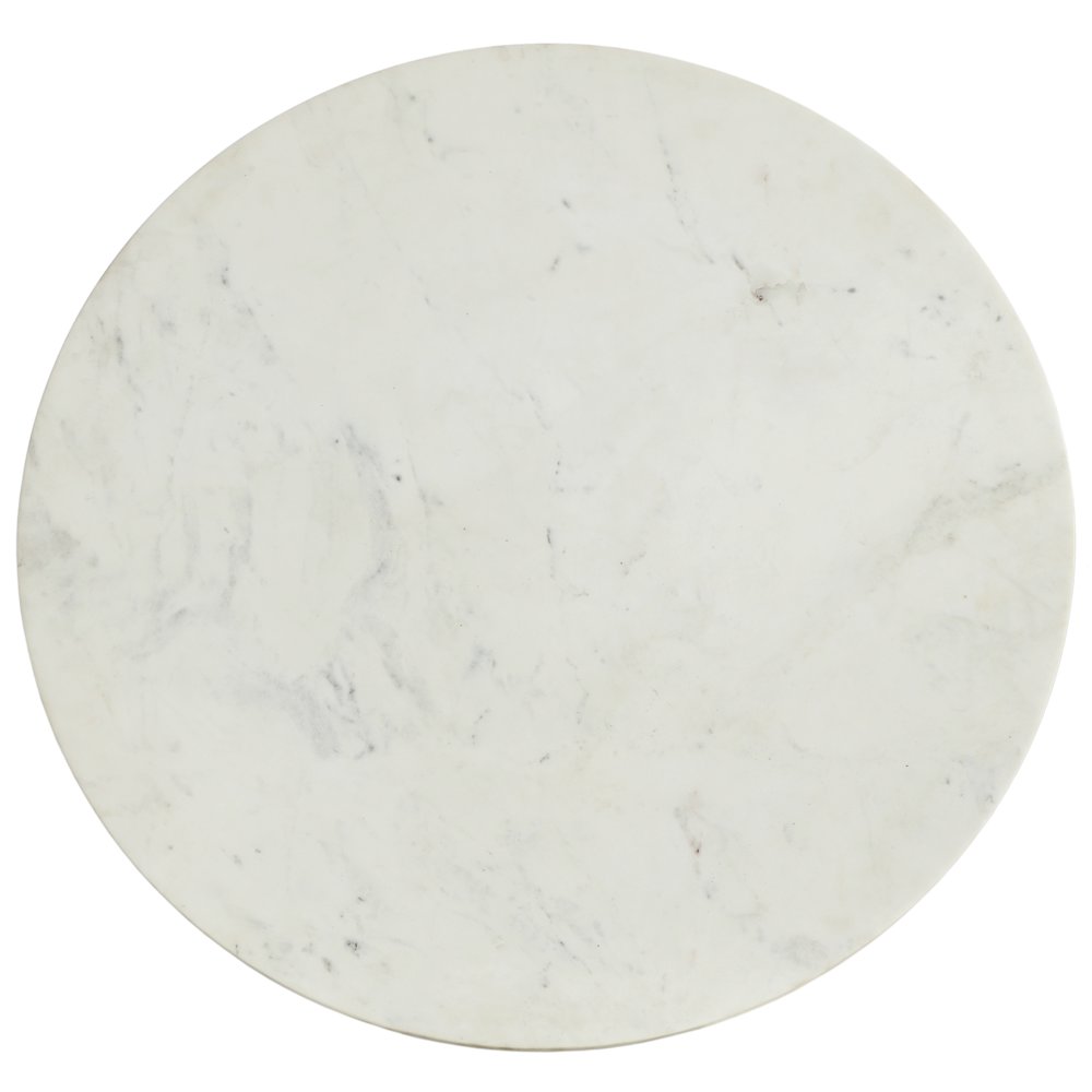 Emery White Marble End Table