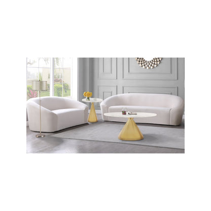 Emery White Marble End Table