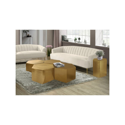 Hexagon Brushed Gold Coffee Table