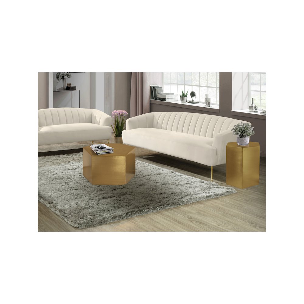 Hexagon Brushed Gold Coffee Table
