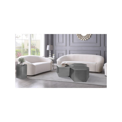Hexagon Brushed Chrome Coffee Table