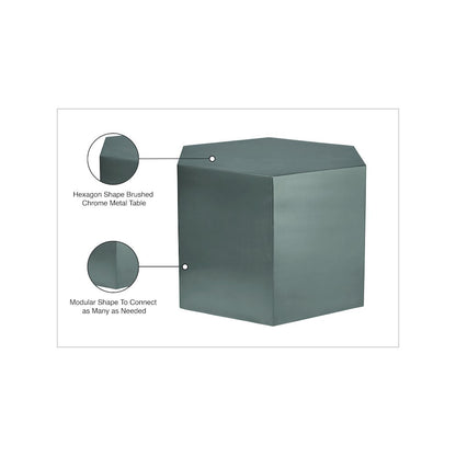 Hexagon Brushed Chrome Coffee Table