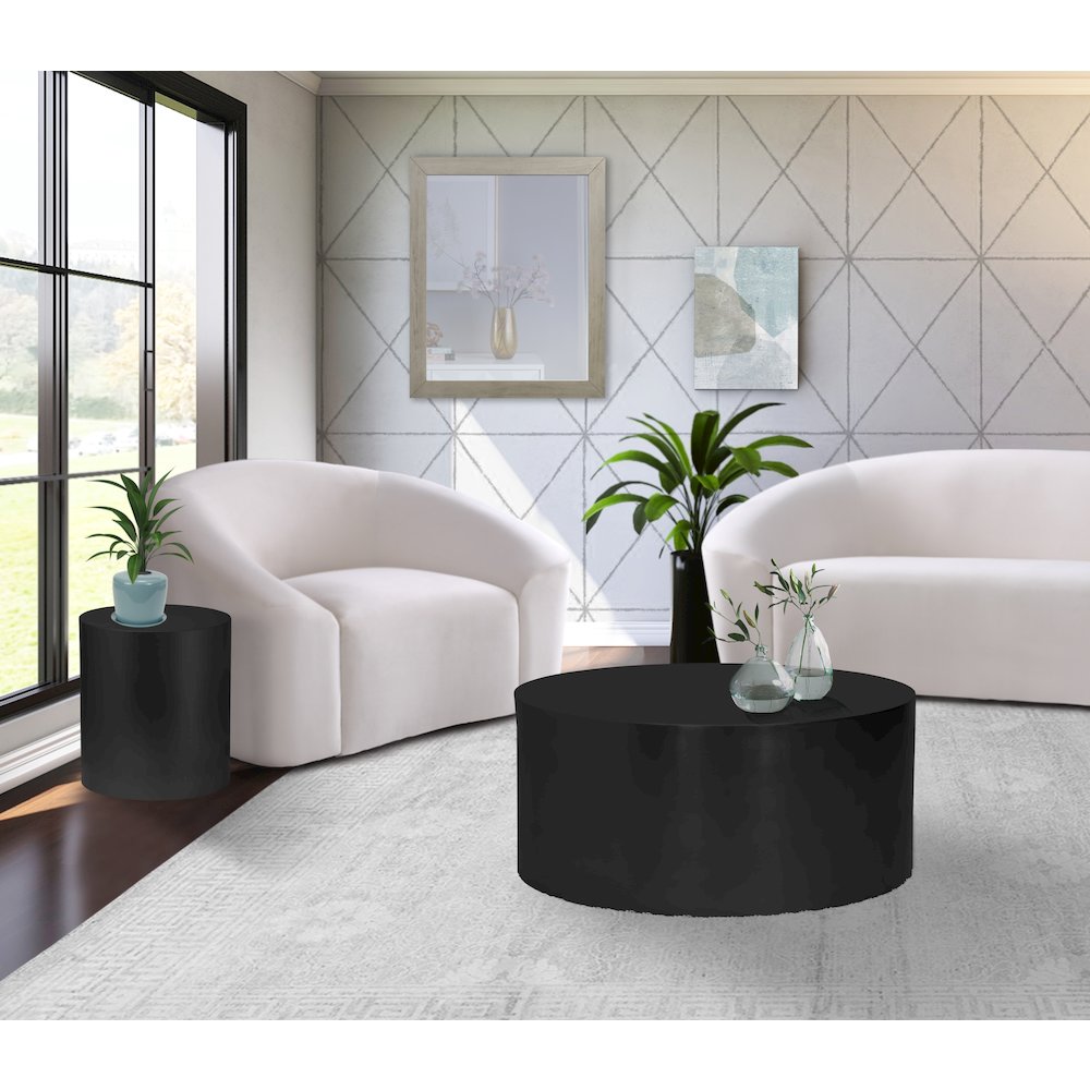 Cylinder Matte Black Coffee Table