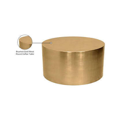 Cylinder Brushed Gold Coffee Table
