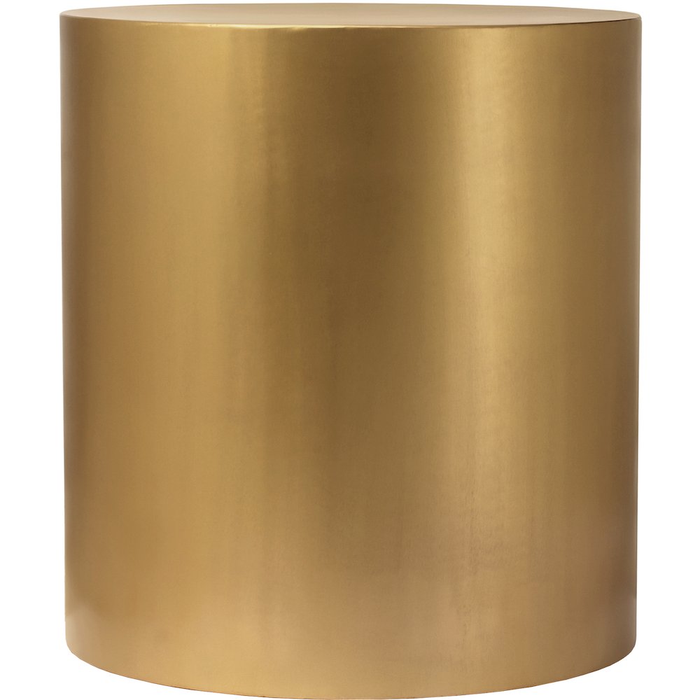 Cylinder Brushed Gold End Table