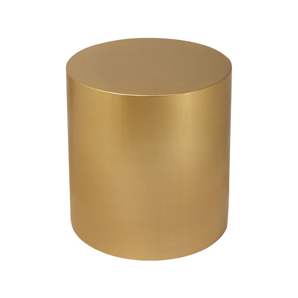 Cylinder Brushed Gold End Table