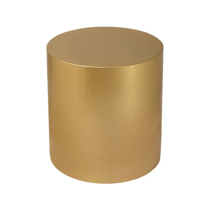 Cylinder Brushed Gold End Table